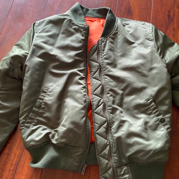 Esntls Olive Green Bomber Jacket 